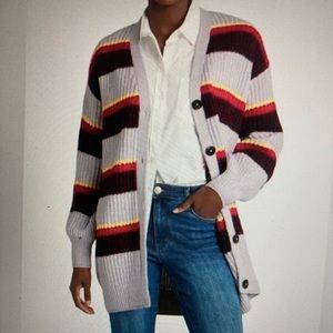 Scotch & soda knitted stripe midi cardigan
